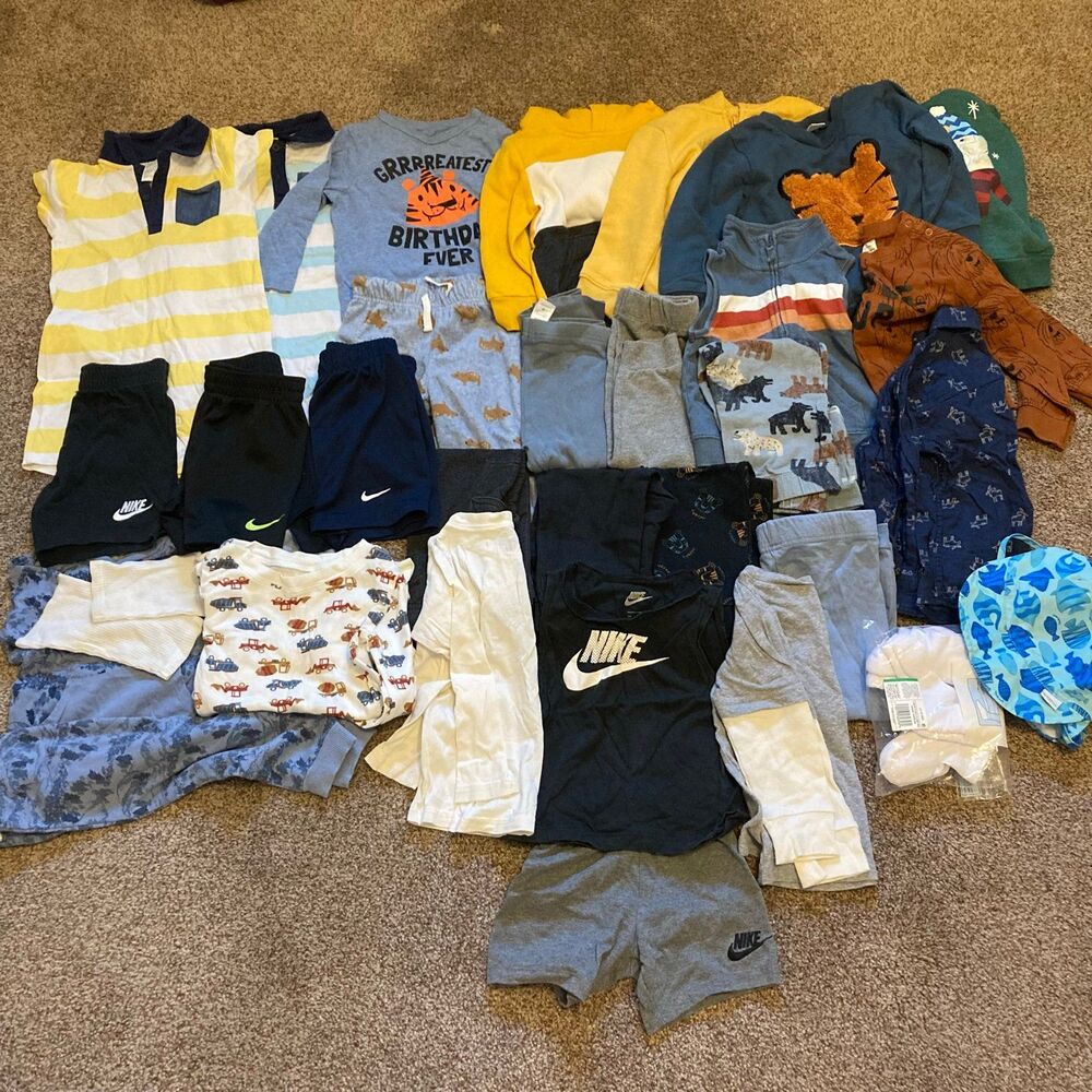 30pc Boys 18M–24M Clothing Bundle Nike Pants Shirts short Jacket Socks Lot